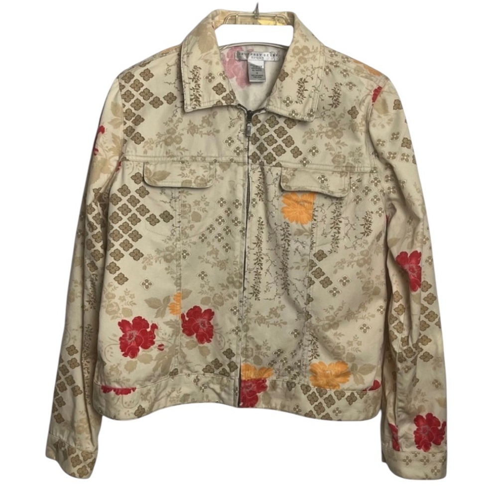 Geoffrey Beene Cream Floral Jacket